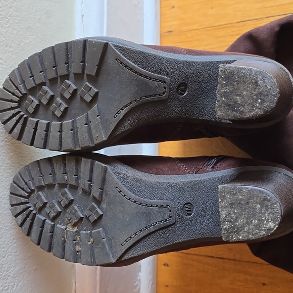 G by GUESS, Dark Brown Fabric Knee-High Boots, 4" Block Heel, Women's 7M - Picture 12 of 16